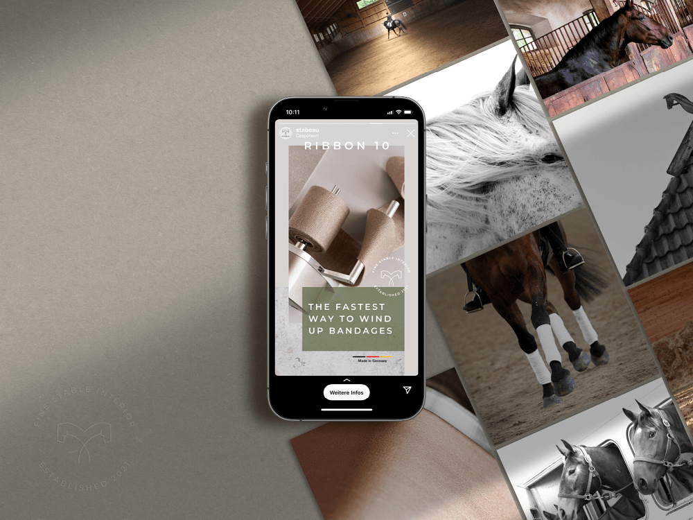 stabeau website shown on a mobile device